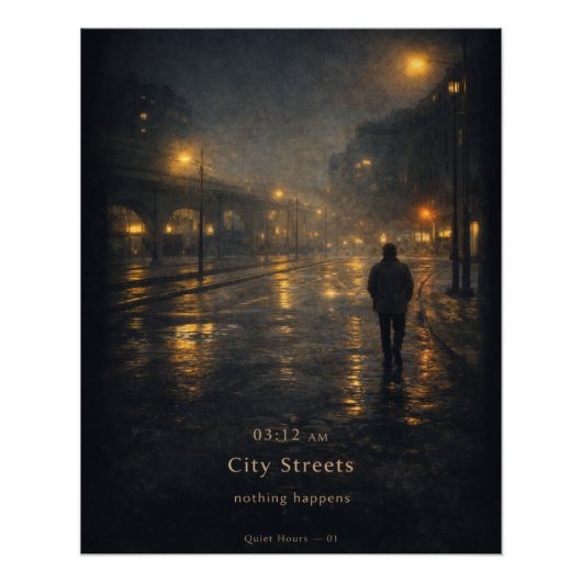 03:12 AM City Streets Moody Aesthetic Poster ポスター (正面)