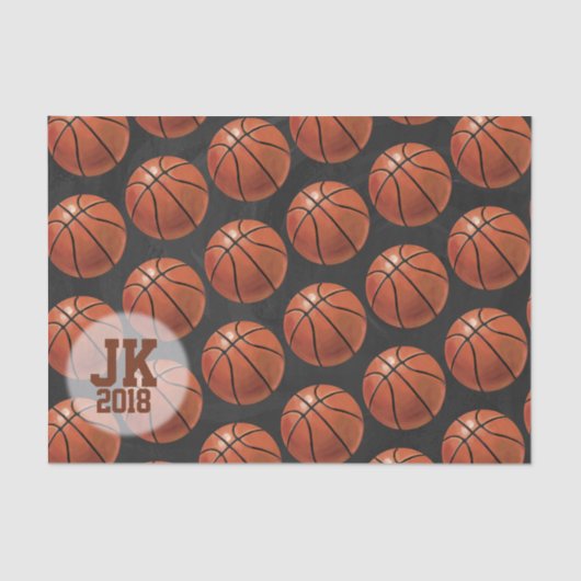 03of12バスケットボールパターンティッシュペーパー 薄葉紙 (正面)