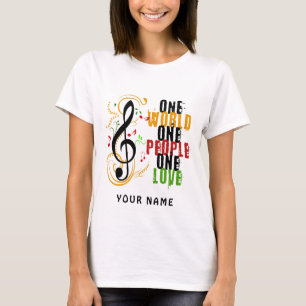 04のレゲエ音楽クレフ、音符記号 Tシャツ