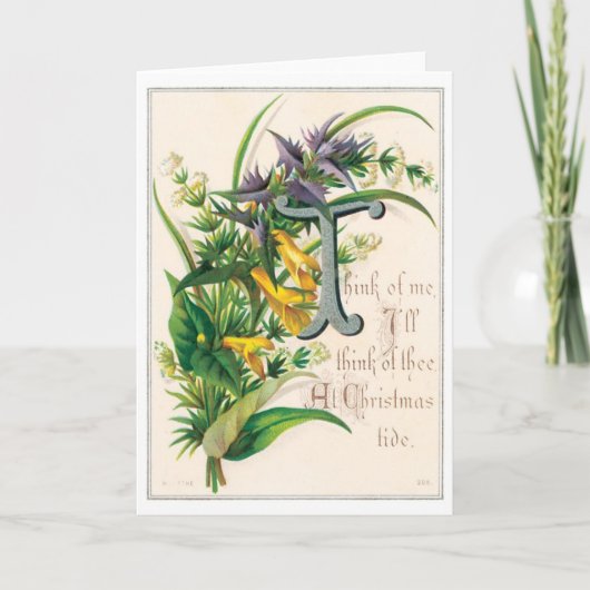 040ビンテージクリスマスカード詩の花 シーズンカード (正面)