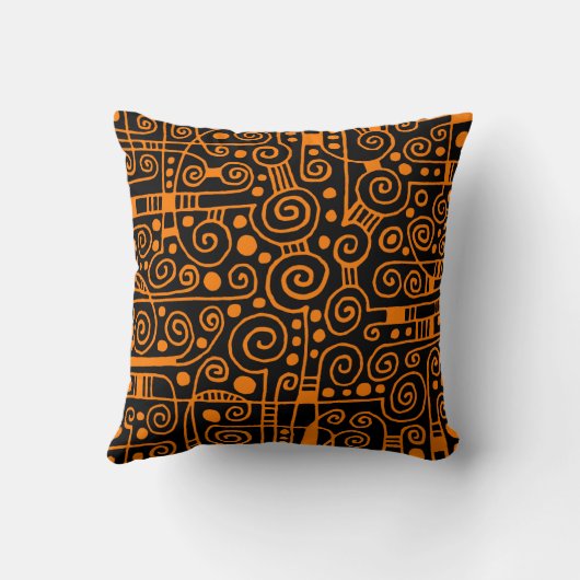 040512 – 黒の黄色いオレンジ クッション (裏面)