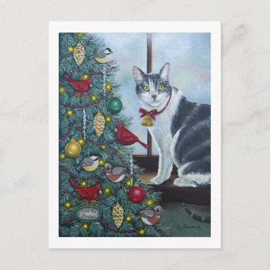 0417 Cat & Crissm Tree Postcard シーズンポストカード (正面)
