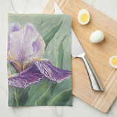 0455パープルアイリス キッチンタオル (四つ折り)