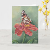 0461色彩の鮮やかバタフライ様の母の日のカード カード (黄色い花)