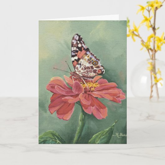 0461色彩の鮮やかバタフライ様の母の日のカード カード (黄色い花)