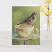 0470スパロー誕生日カード カード (黄色い花)
