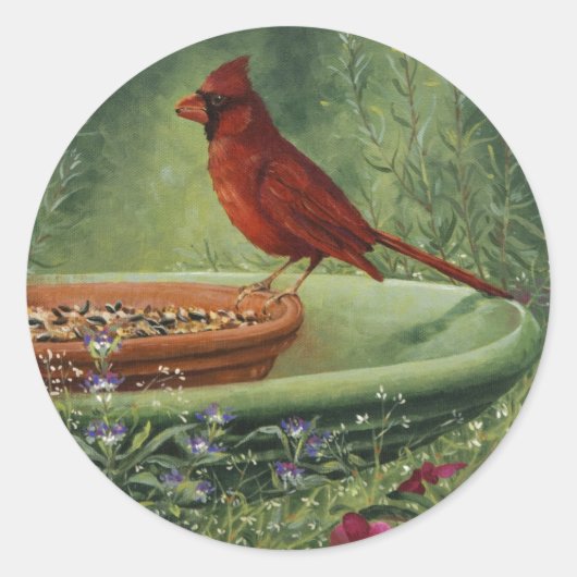 0487（鳥）ショウジョウコウカンチョウ ラウンドシール (正面)