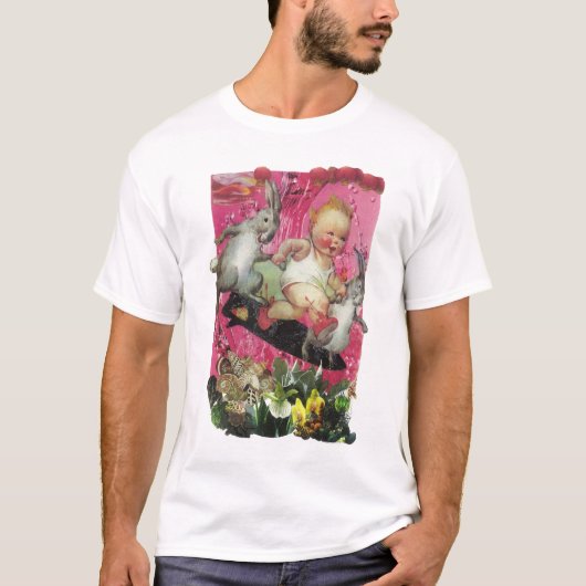 049 -サーフィンのバニーのTシャツ Tシャツ (正面)