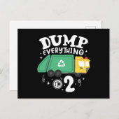 04.ゴミ収集車のファンに最適なゴミ収集車 インビテーションポストカード (正面/裏面)