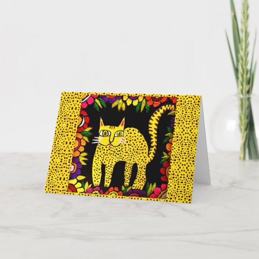 04 -ハッピーバースデーBasi the cat Greeting Card カード (正面)