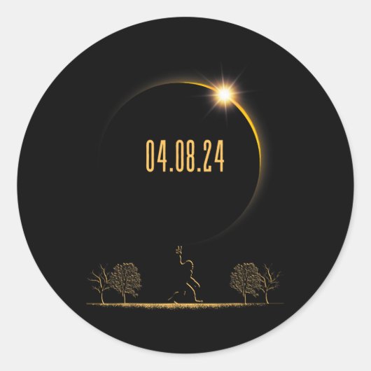 04.08.24 Eclipse 太陽の 2024 ラウンドシール (正面)