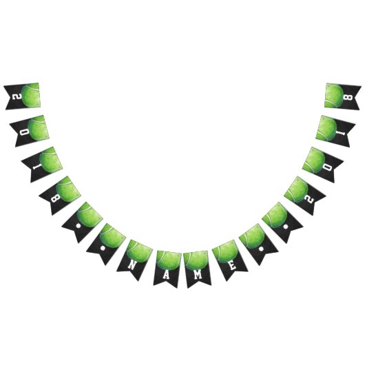 04of12テニス・ボールのテーマのパーティーの旗布 バンティングフラッグ (全)