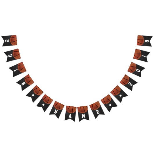 04of12バスケットボールのテーマのパーティーの旗布 バンティングフラッグ (全)