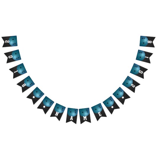 04of12ボーリングボールをテーマにしたパーティーカスタム バンティングフラッグ (全)