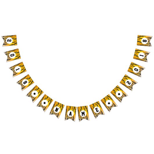 04of12 Tigerをテーマにしたパーティーバンティング バンティングフラッグ (全)