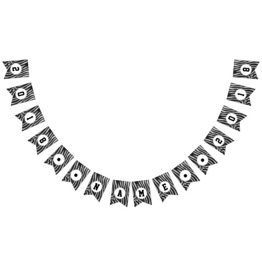 04of12 Zebraをテーマにしたパーティーバンティング バンティングフラッグ (全)