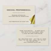 05モダンの専門の名刺のアイボリーの金ゴールド 名刺 (正面/裏面)