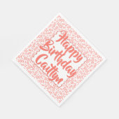 05誕生日番号パターンホタテ珊瑚/白 スタンダードランチョンナプキン (角)