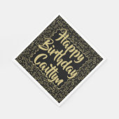 05誕生日番号パターンScallops金ゴールド/黒 スタンダードランチョンナプキン (角)