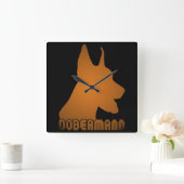 0513032011 Dobermann スクエア壁時計 (ホーム)