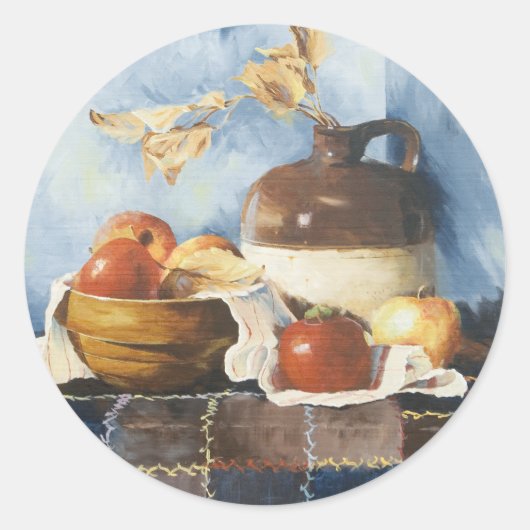 0541リンゴ&クロカリーオンキルト ラウンドシール (正面)