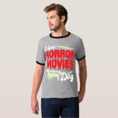 05.ホラー映画ホラー映画が大好きで、犬も大好き Tシャツ (正面フル)