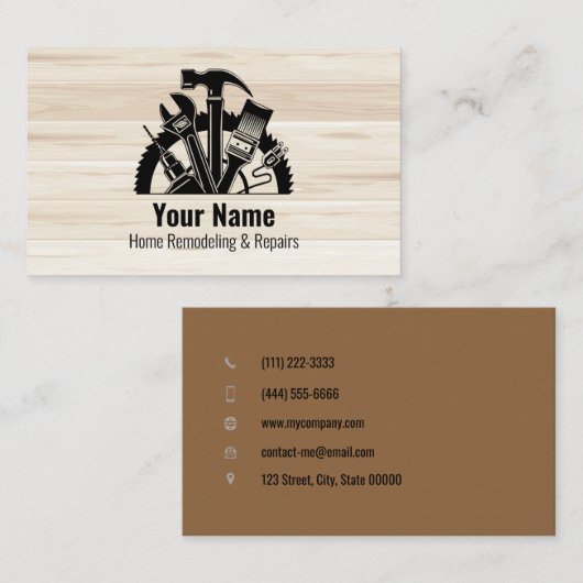 05-2019カスタマイズ可能な手書きツールwood v1 名刺 (正面/裏面)