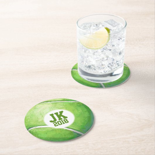 05of12使い捨てテニスボールパーティー ラウンドペーパーコースター (インサイチュ)