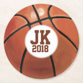 05of12使い捨て可能なバスケットボールの球のパーティー ラウンドペーパーコースター (正面)