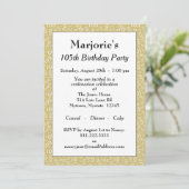 05th誕生日パーティー金ゴールド/ホワイトナンバーパターン 招待状 (スタンド正面)
