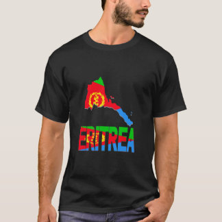 06256 Eritrea Map Eritrean Flag Africa Tシャツ