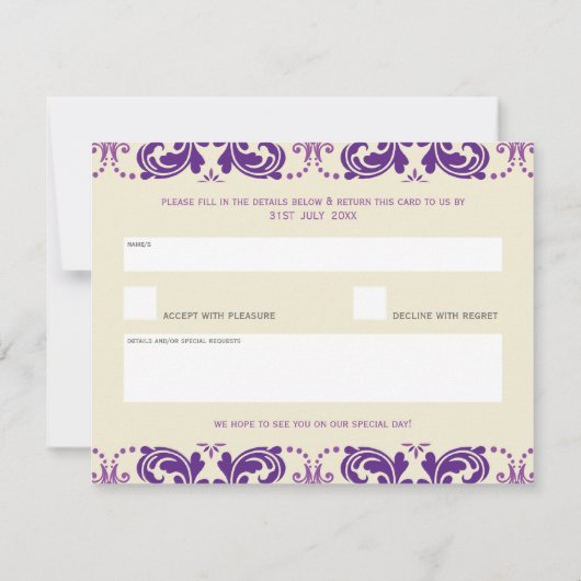 064 Enna :: RSVP返信スリップまたは滑ること- 精通 出欠カード (裏面)