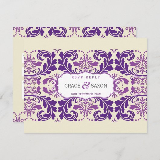 064 Enna :: RSVP返信スリップまたは滑ること- 精通 出欠カード (正面/裏面)