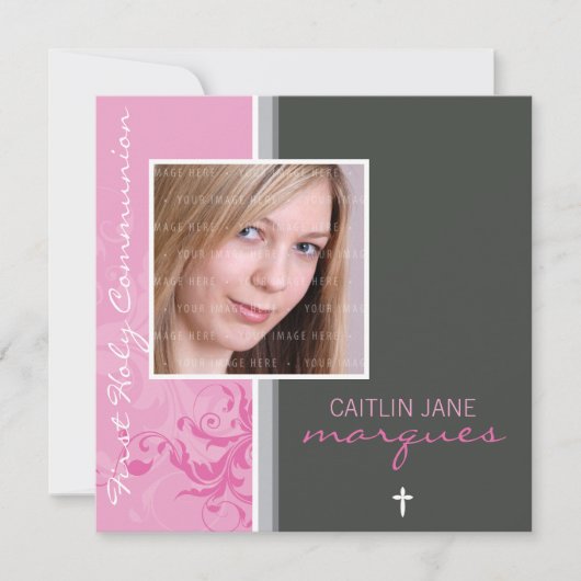 065 Rosemary :: FIRST COMMUNION INVITE 招待状 (正面)