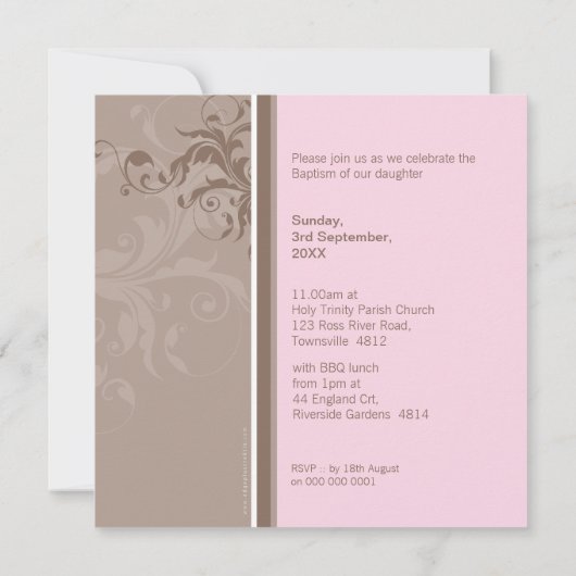 069ブリー::《キリスト教》洗礼式や命名式招待状2 招待状 (裏面)