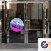 06.06 Sale Window Stickホログラフィック勾配 ウィンドウサイン (オフィスドア)