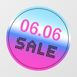 06.06 Sale Window Stickホログラフィック勾配 ウィンドウサイン