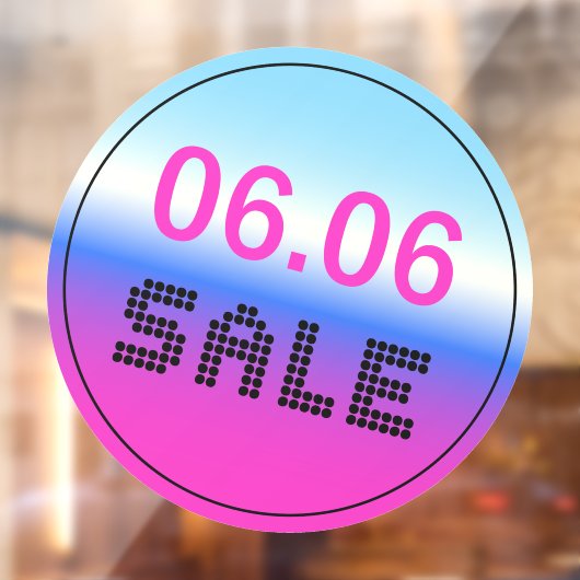 06.06 Sale Window Stickホログラフィック勾配 ウィンドウサイン (シート2)