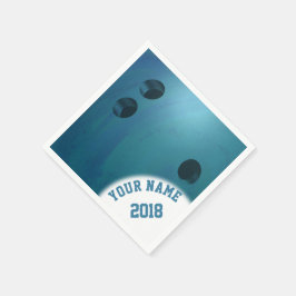 06of12ブルーボーリングボールをテーマにしたナプキン スタンダードカクテルナプキン