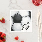 06of12白黒サッカーをテーマにしたナプキン スタンダードカクテルナプキン (インサイチュ)