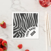 06of12白黒ゼブラをテーマにしたナプキンス スタンダードカクテルナプキン (インサイチュ)