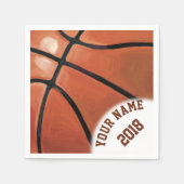 06of12黒と赤のバスケットボールテーマナプキン スタンダードカクテルナプキン (正面)