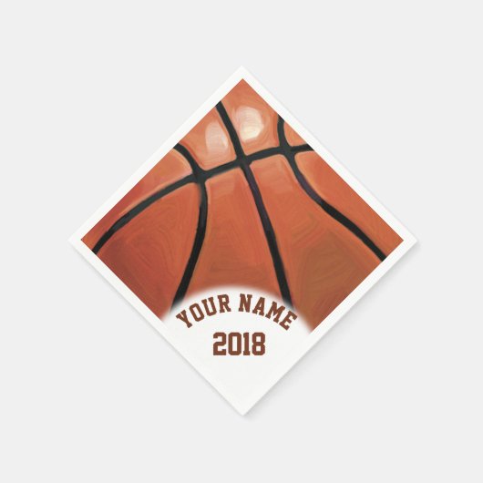 06of12黒と赤のバスケットボールテーマナプキン スタンダードカクテルナプキン (角)