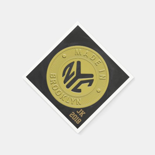 06of12 Brooklynトークンをテーマにしたナプキンス スタンダードカクテルナプキン (角)