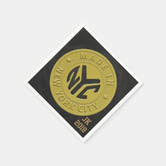 06of12 New York Token Themed Napkins スタンダードカクテルナプキン