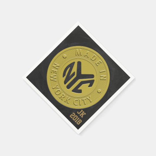 06of12 New York Token Themed Napkins スタンダードカクテルナプキン (角)