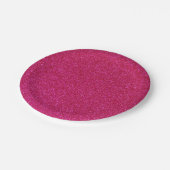 07のショッキングピンクのグリッターのプリントの輝きのパーティーの供給 ペーパープレート (アングル)