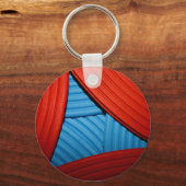 07青と赤の抽象芸術ピラミッドのキーチェーン キーホルダー (正面)