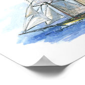 076 – アメリカのクリッパーの背の高い船 ポスター (角)