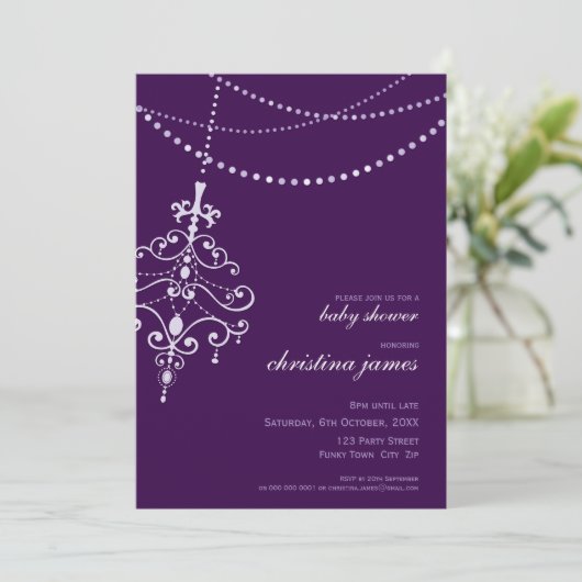 078Drusilla :: BABY SHOWER INVITES :: chandelier 招待状 (スタンド正面)